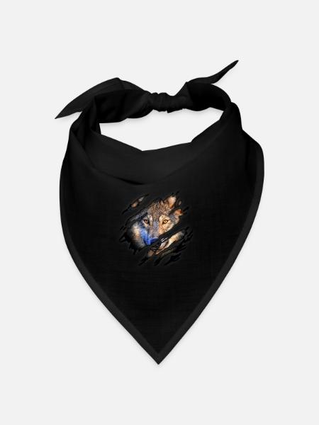 Wolf 2 in mir - Bandana Dreieckstuch - Schwarz