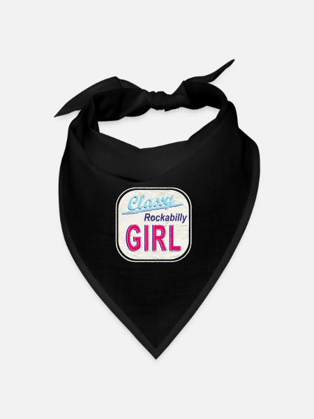 Classy Rockabilly Girl Vintage Logo - Bandana Dreieckstuch - Schwarz