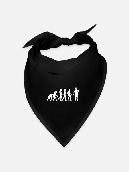 Bäcker evolution geschenk brot backen beruf teig - Bandana Dreieckstuch - Schwarz