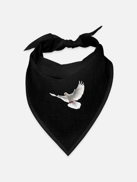 Taube - Bandana Dreieckstuch - Schwarz