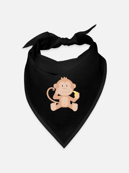 Bananen-Baby-Affe - Bandana Dreieckstuch - Schwarz