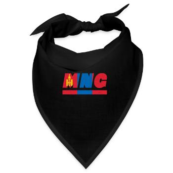 Mongolei Fahne Flagge MNG - Bandana Dreieckstuch - Schwarz - Vorne
