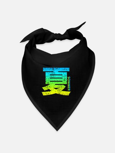 Natsu - Sommer - Bandana Dreieckstuch - Schwarz
