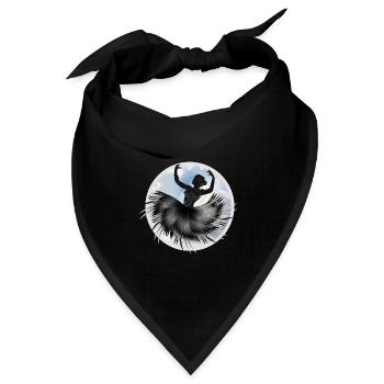 Balletttänzerin tanzt mit Federkleid in den Wolken - Bandana Dreieckstuch - Schwarz - Vorne