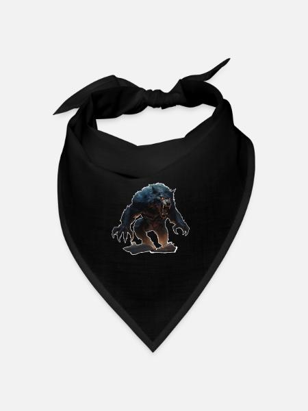 a classic Werewolf Monster in a comic style - Bandana Dreieckstuch - Schwarz