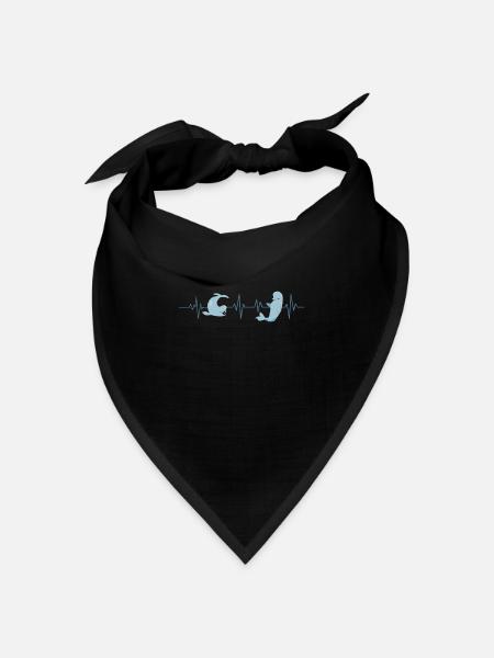 Beluga Heartbeat - Geschenkidee - Bandana Dreieckstuch - Schwarz