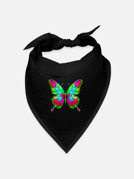 Schmetterling - Bandana Dreieckstuch - Schwarz