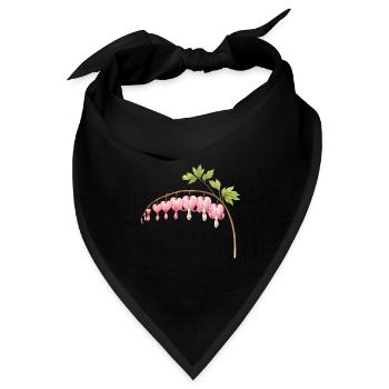 Tränendes Herz Rosa Frühlingsblume  - Bandana Dreieckstuch - Schwarz - Vorne