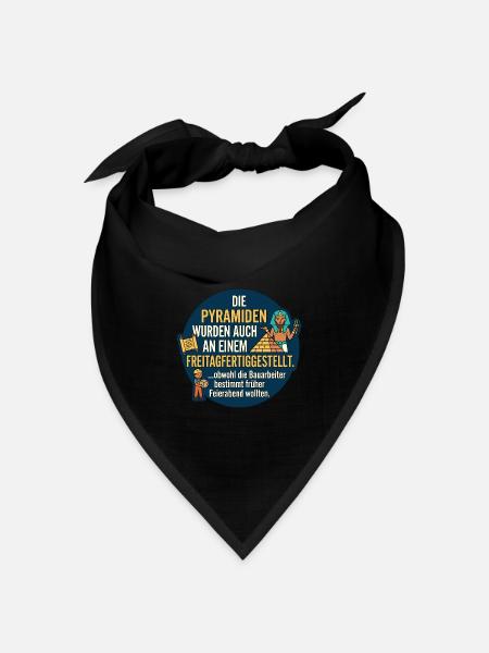 Pyramiden Freitag Feierabend Spruch - Bandana Dreieckstuch - Schwarz