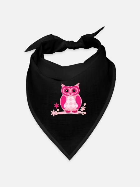 Eule Comic - Bandana Dreieckstuch - Schwarz