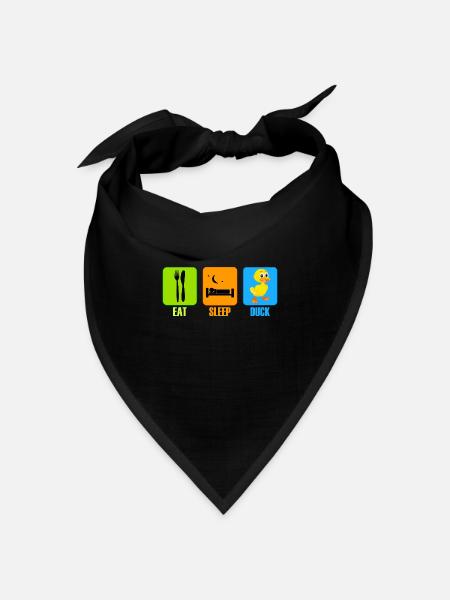 Ente Duck Eat Sleep Geschenk - Bandana Dreieckstuch - Schwarz