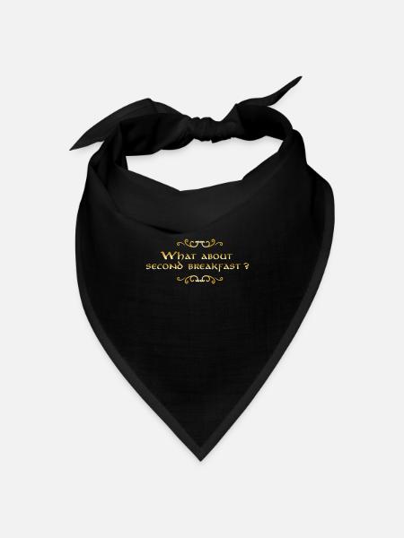 Was über second breakfast golden - Bandana Dreieckstuch - Schwarz