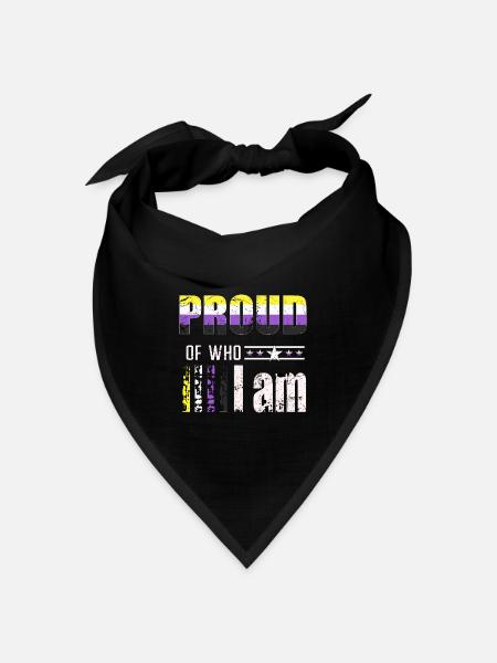 Proud of who I am Nicht-binär LGBT - Bandana Dreieckstuch - Schwarz