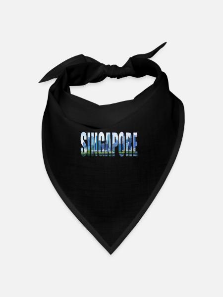 singapur - Bandana Dreieckstuch - Schwarz