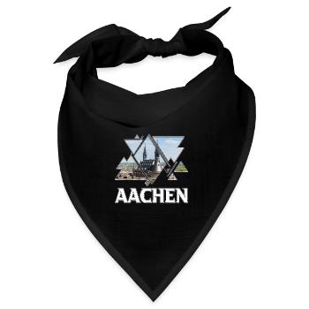 Aachen Deutschland Stadt Skyline Heimat Liebe - Bandana Dreieckstuch - Schwarz - Vorne