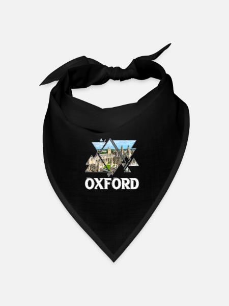 Oxford England UK Stadt Skyline Heimat Liebe - Bandana Dreieckstuch - Schwarz