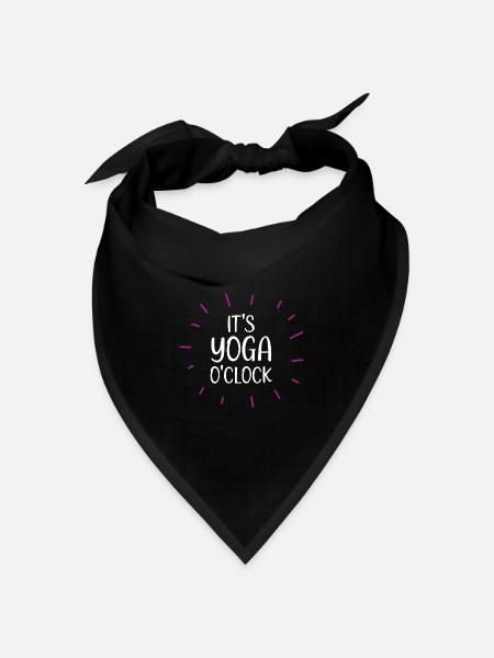 Es ist Yoga um die Uhr - Bandana Dreieckstuch - Schwarz