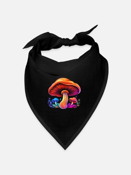 Magic Mushroom - Bandana Dreieckstuch - Schwarz