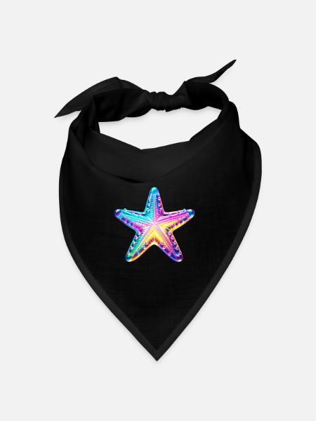 Seestern - Bandana Dreieckstuch - Schwarz