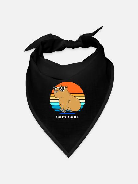 Capybara Capibara - Bandana Dreieckstuch - Schwarz