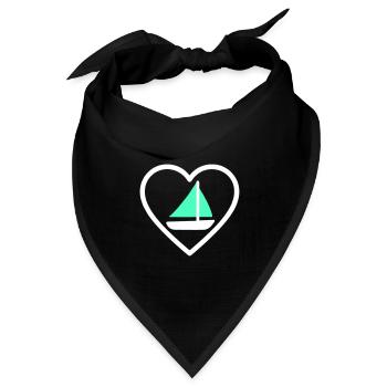 Heart Sailing – Design von Bootsliebhabern - Bandana Dreieckstuch - Schwarz - Vorne