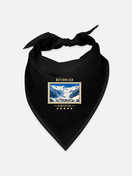 Österreich Hintertux Winter Vintage Reisemarke - Bandana Dreieckstuch - Schwarz