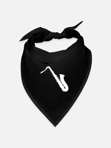 Saxophon - Bandana Dreieckstuch - Schwarz