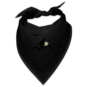Berge, Gams und Edelweiß - Bandana Dreieckstuch - Schwarz - Vorne