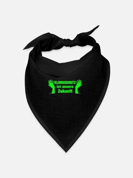 Klimaschutz - Bandana Dreieckstuch - Schwarz