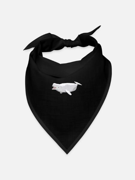 Beluga Wal, Geschenk, Geschenkidee - Bandana Dreieckstuch - Schwarz