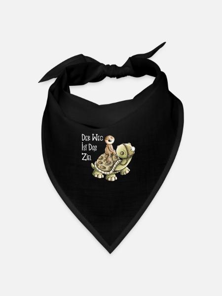 Der Weg ist das Ziel Faultier Mit Schildkröte - Bandana Dreieckstuch - Schwarz