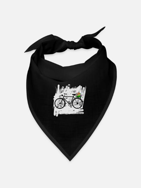 fahrrad blumen radfahrer - Bandana Dreieckstuch - Schwarz