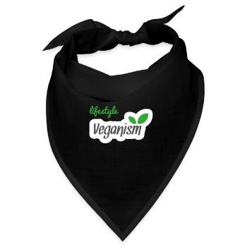 lifestyle veganism vegan veggie Veganer - Bandana Dreieckstuch - Schwarz - Vorne