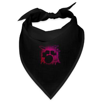 Drummer Herren Perkussionist Drum Kit Schlagzeugsp - Bandana Dreieckstuch - Schwarz - Vorne
