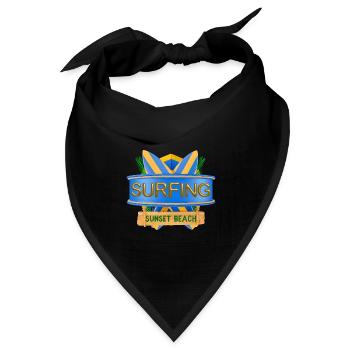 Hawaii, Surfing, Sunset-Beach - Bandana Dreieckstuch - Schwarz - Vorne