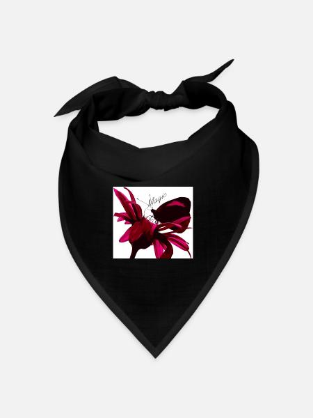 Magischer Schmetterling rot - Bandana Dreieckstuch - Schwarz