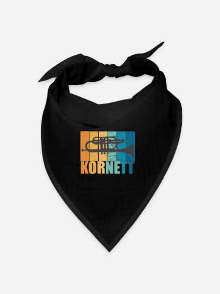 Kornett Vintage Musiker Instrument Geschenk - Bandana Dreieckstuch - Schwarz