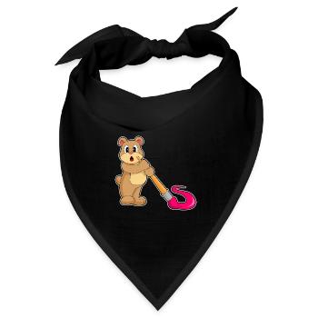 Bär Maler Pinsel Malen - Bandana Dreieckstuch - Schwarz - Vorne