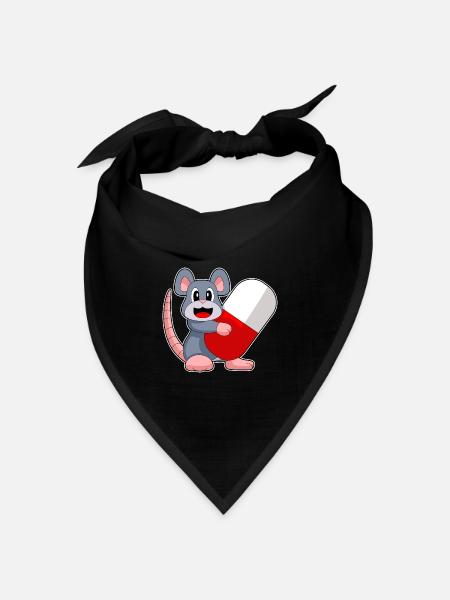 Maus Arzt Medizin - Bandana Dreieckstuch - Schwarz