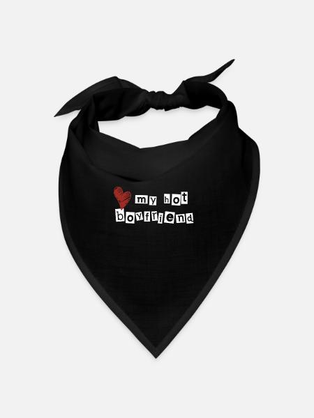 Love my hot boyfriend - Bandana Dreieckstuch - Schwarz