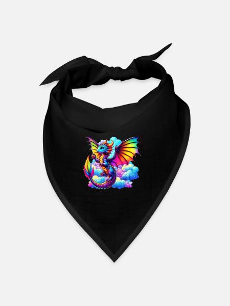 Drache - Bandana Dreieckstuch - Schwarz