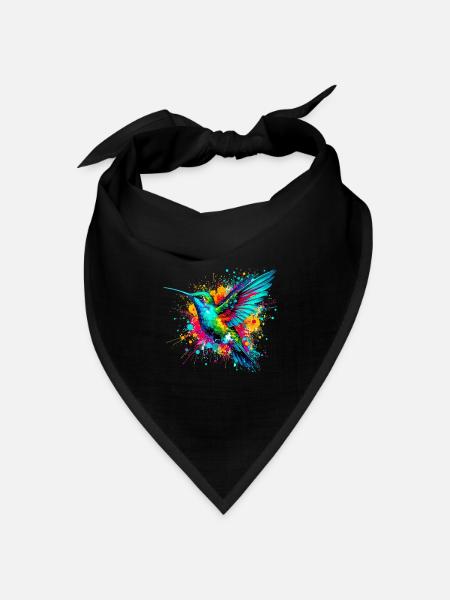 Kolibri - Bandana Dreieckstuch - Schwarz
