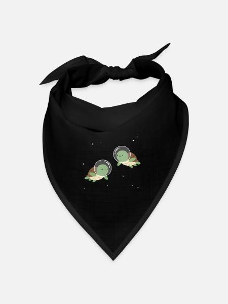 Niedliche Weltraum-Turtles - Bandana Dreieckstuch - Schwarz
