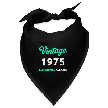 Vintage 1975 – Gaming Club Retro Geburtsjahr - Bandana Dreieckstuch - Schwarz - Vorne