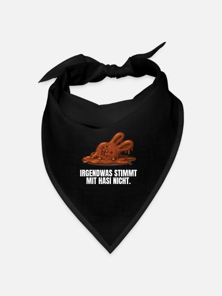 Hasi Ostern Schokohase lustig - Bandana Dreieckstuch - Schwarz