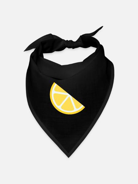 Zitronen-Scheibe Vintage Grafik - Bandana Dreieckstuch - Schwarz