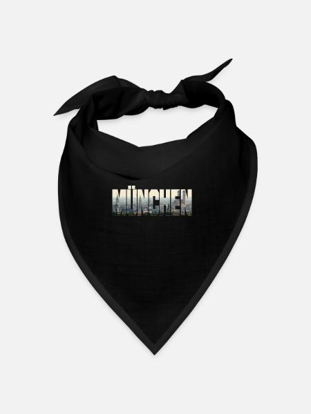 München Panorama - Bandana Dreieckstuch - Schwarz