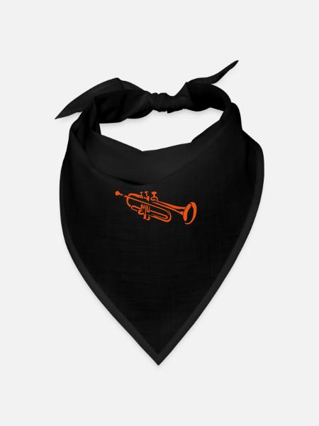 Trompete Musikinstrument in 2405 - Bandana Dreieckstuch - Schwarz