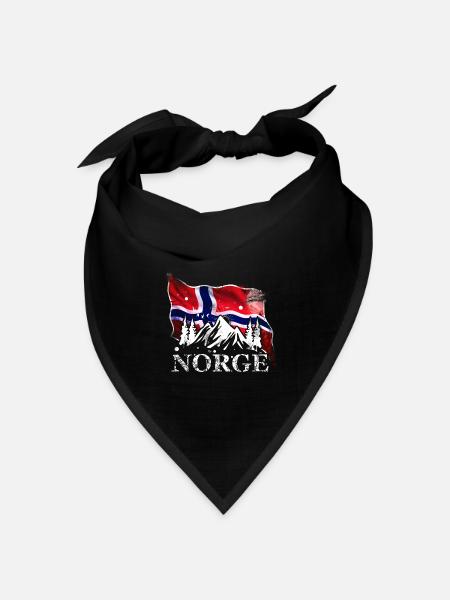Norwegen - Bandana Dreieckstuch - Schwarz