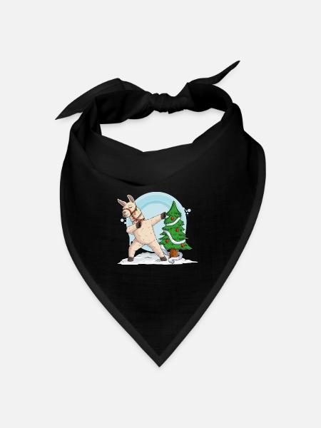 Świateczna DAB Lama - T-Shirts für Kinder - Bandana Dreieckstuch - Schwarz